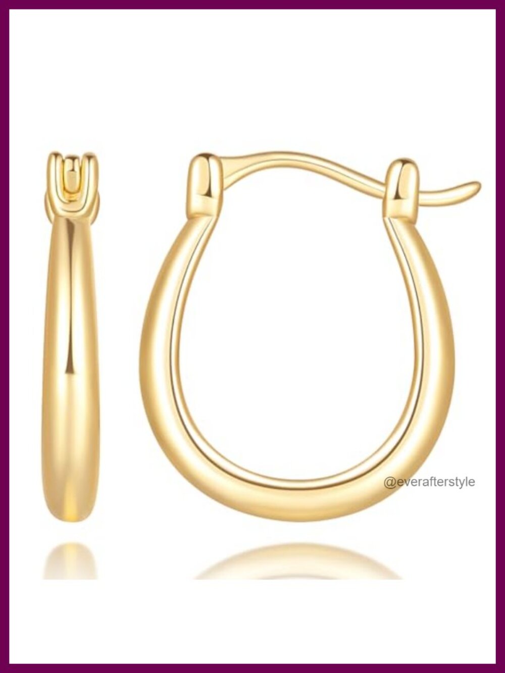 14k Gold Plated 20mm Hoop Earrings for Women with Cubic Zirconia